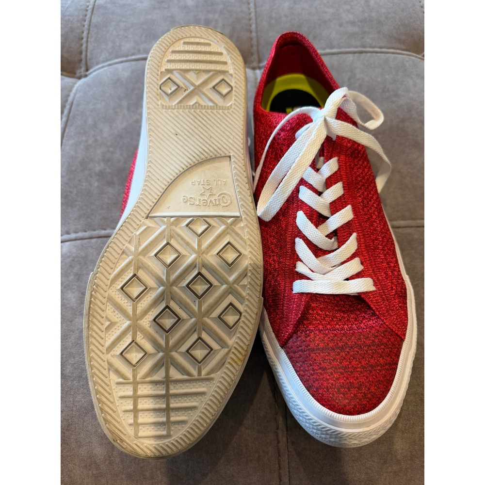 Converse All Star Red Knit Low Top Sneakers Mens 9.5 Womens 11.5 Lunarlon - Picture 4 of 5